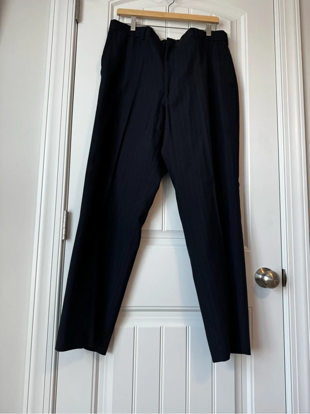 Vintage Men's Pinstripe Suit Jacket & Pants - Navy
